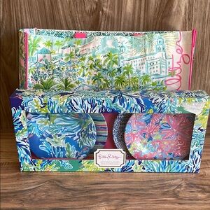 Lilly Pulitzer Appetizer Plates Set of 4 “Wade And Sea” 6" diameter NEW IN BOX!